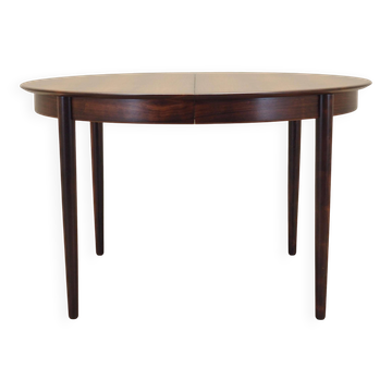 Round rosewood table, Danish design, 1970s, production: Skovby Møbelfabrik