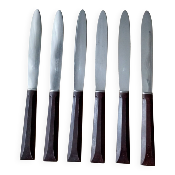 6 Couteaux de table bakélite  Pradel 255