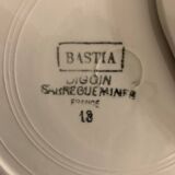 6 dessert plates made of old earthenware Digoin Sarreguemines model Bastia art deco