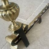 19th-century brass fireplace threshold bar