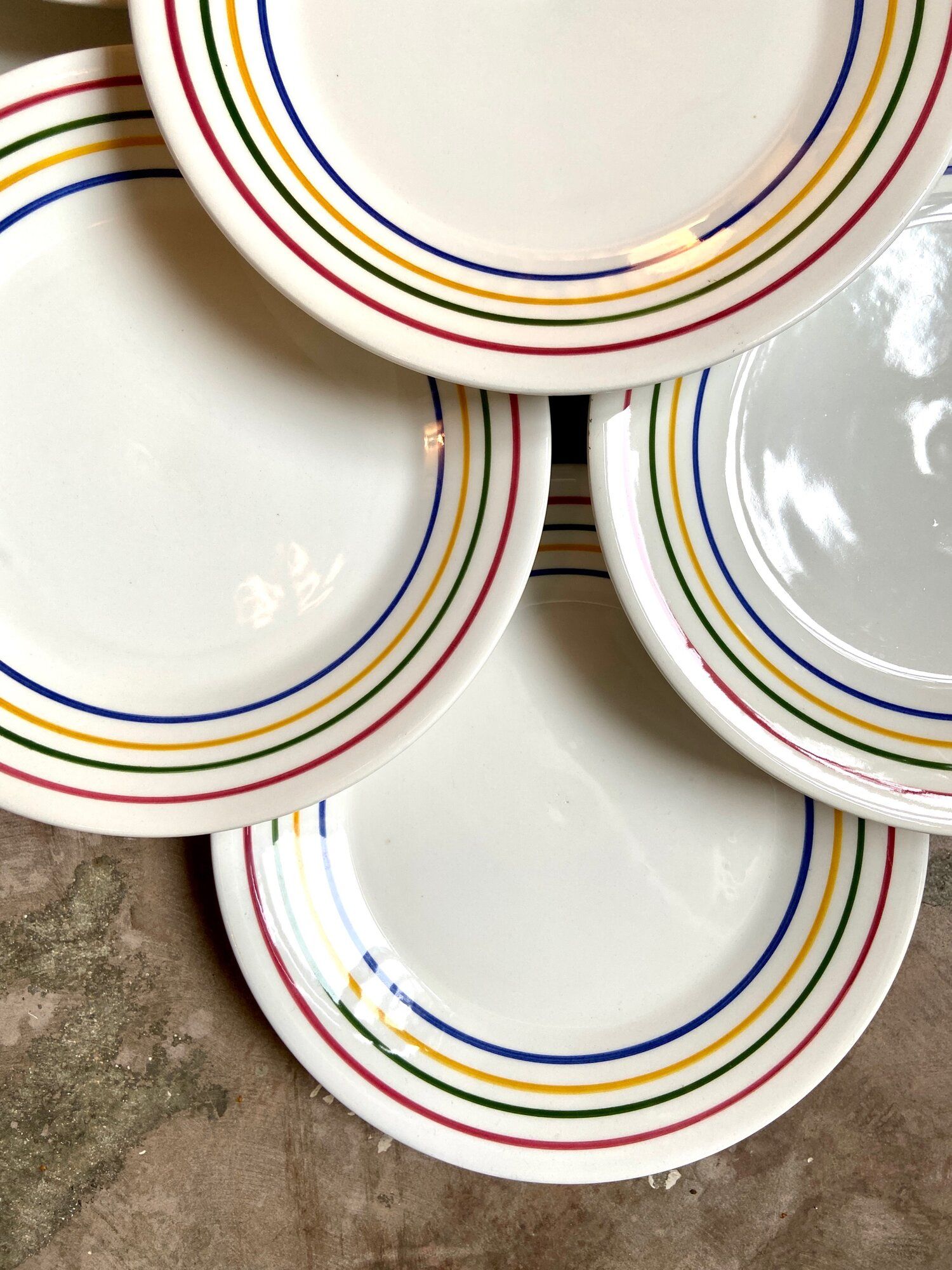 9 flat plates San Marciano Ceramiche in enamelled Italian earthenware