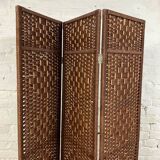 3-section rattan and wicker screen