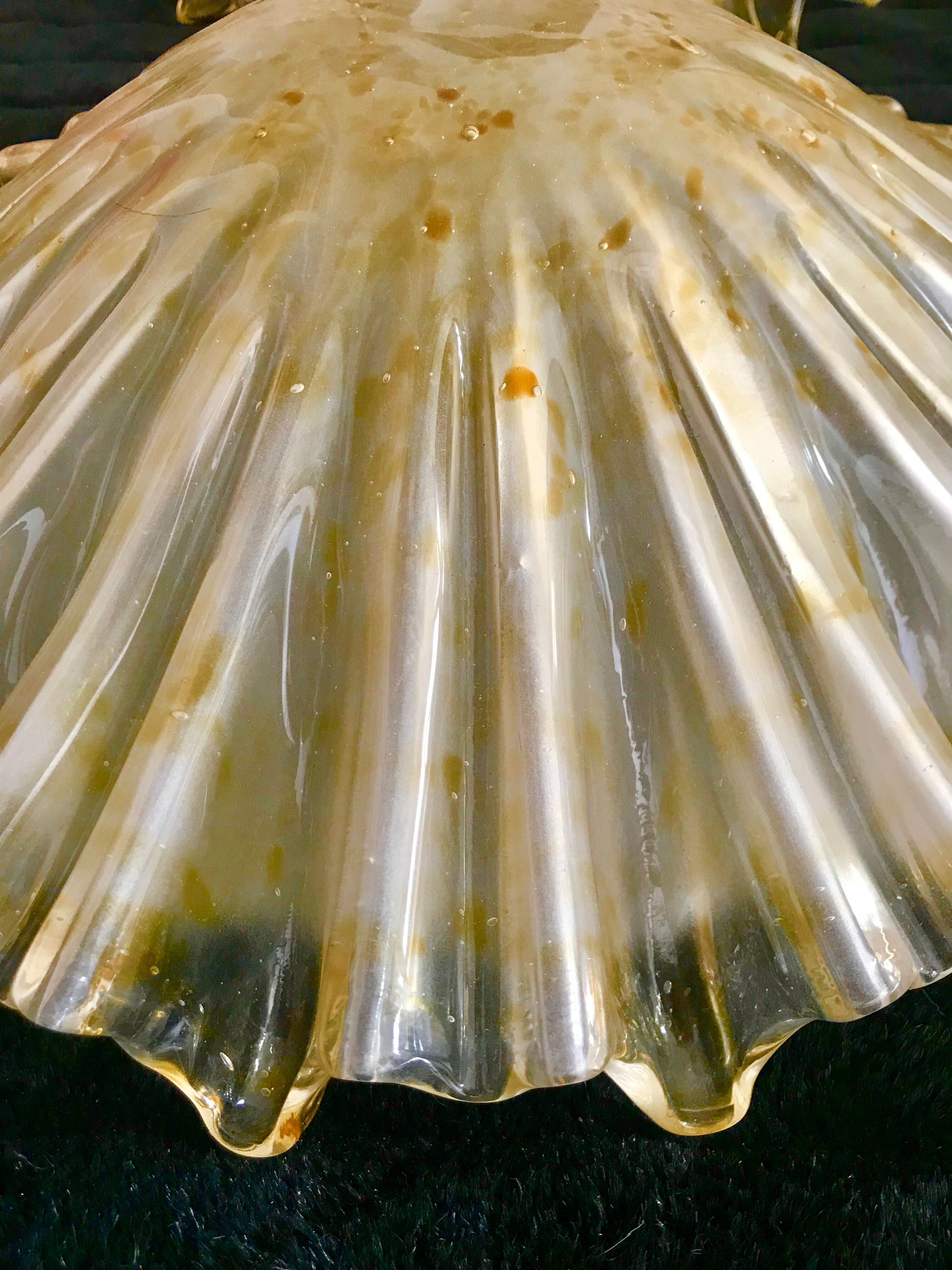 Mazzega gold amber pair of wall light