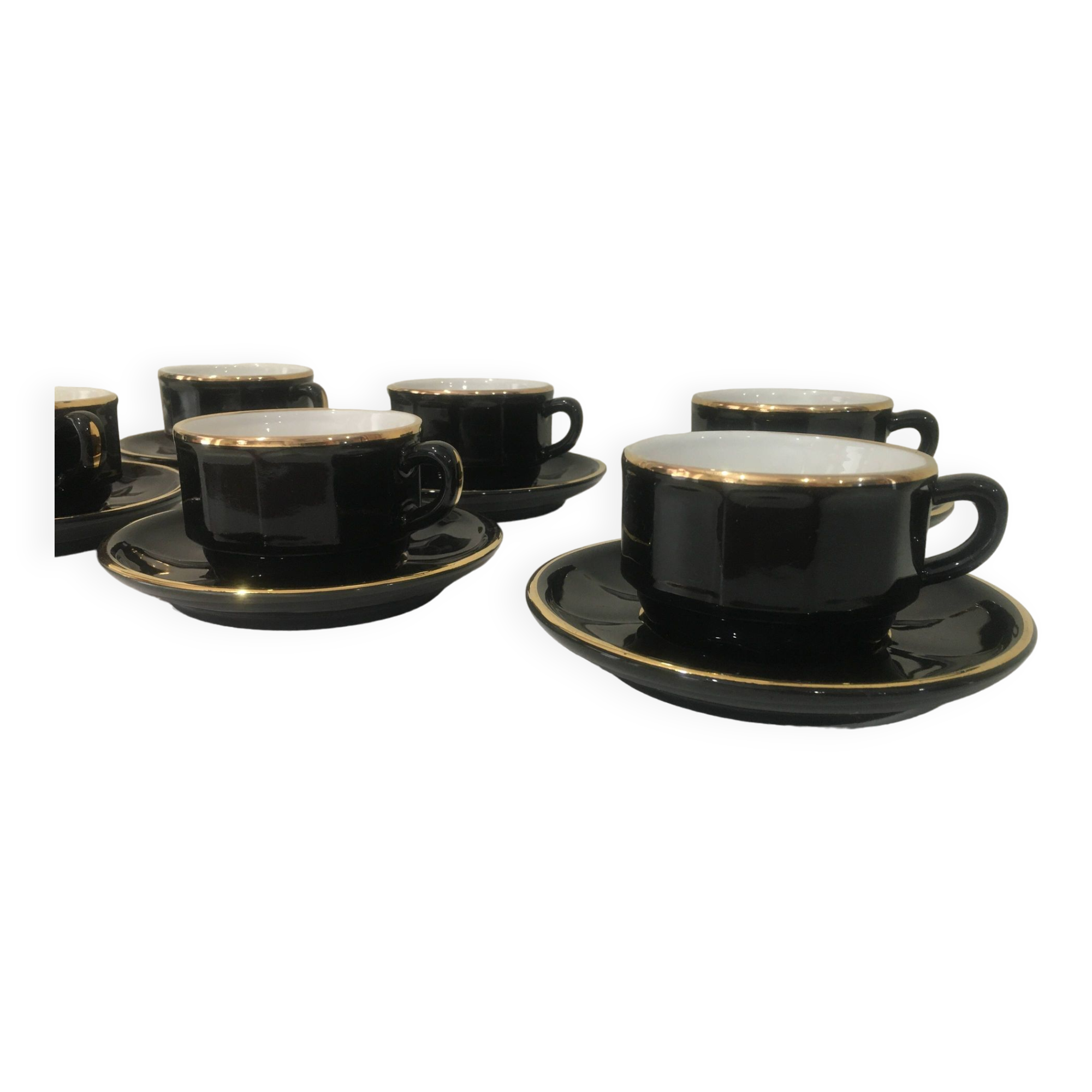 Tasses bistrot noir/or