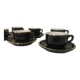 Tasses bistrot noir/or