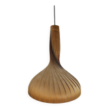 Large vintage hanging lamp veneer wood Hans Agne Jacobsson