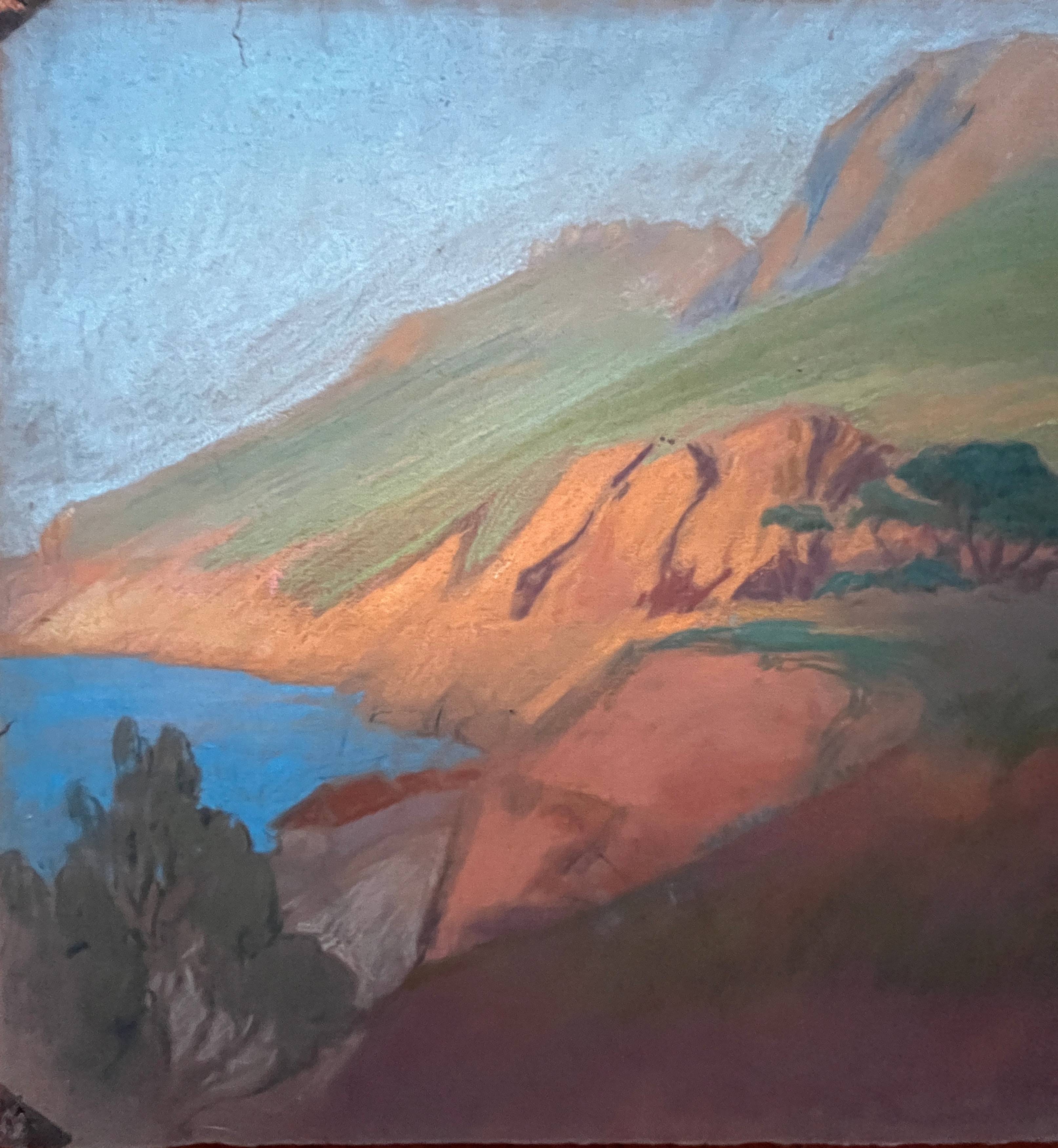 Paintings lot of 3 Pastel Ed. Pannetier (1884-1965) Orientalist Marine (?)