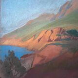 Paintings lot of 3 Pastel Ed. Pannetier (1884-1965) Orientalist Marine (?)