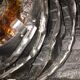 Brutalist glass and iron wall lamp with socket