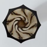 Twisted smoked glass vase