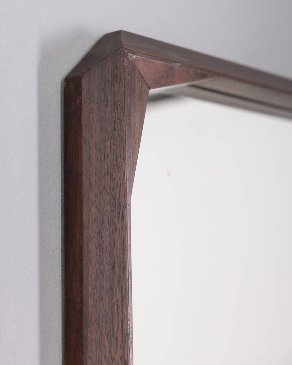 VINTAGE 1960S WALL MIRROR IN WALNUT WOOD DESIGNED BY DINO CAVALLI