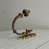 antique wall hook, gilded sculpted metal