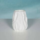 Vase Ingrid Glashütte, white milk pressed glass