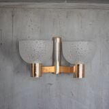 vintage wall light, golden metal and bubbled glass wall sconce, lighting, decor