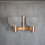 vintage wall light, golden metal and bubbled glass wall sconce, lighting, decor