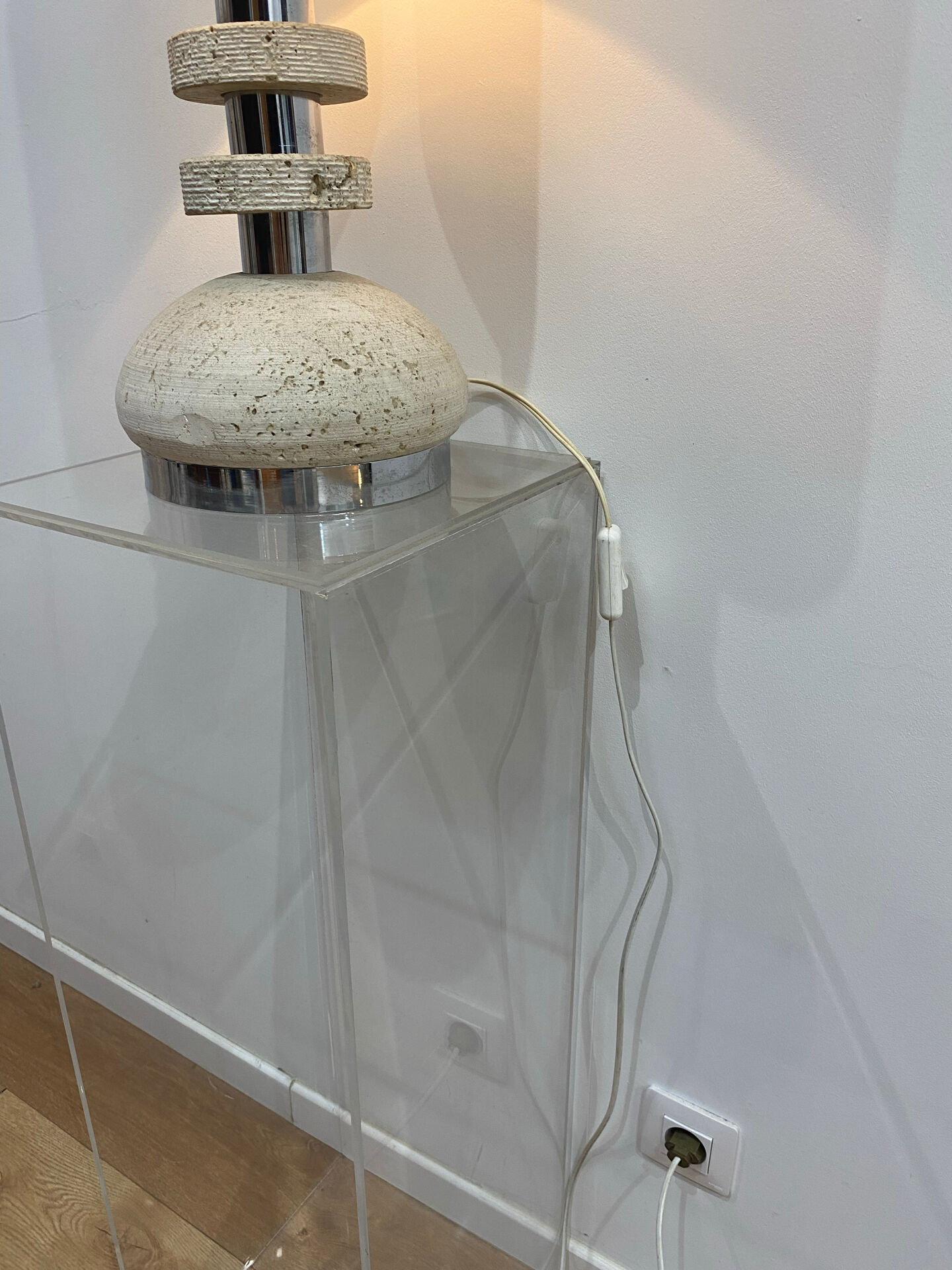 Lampe Space age travertin