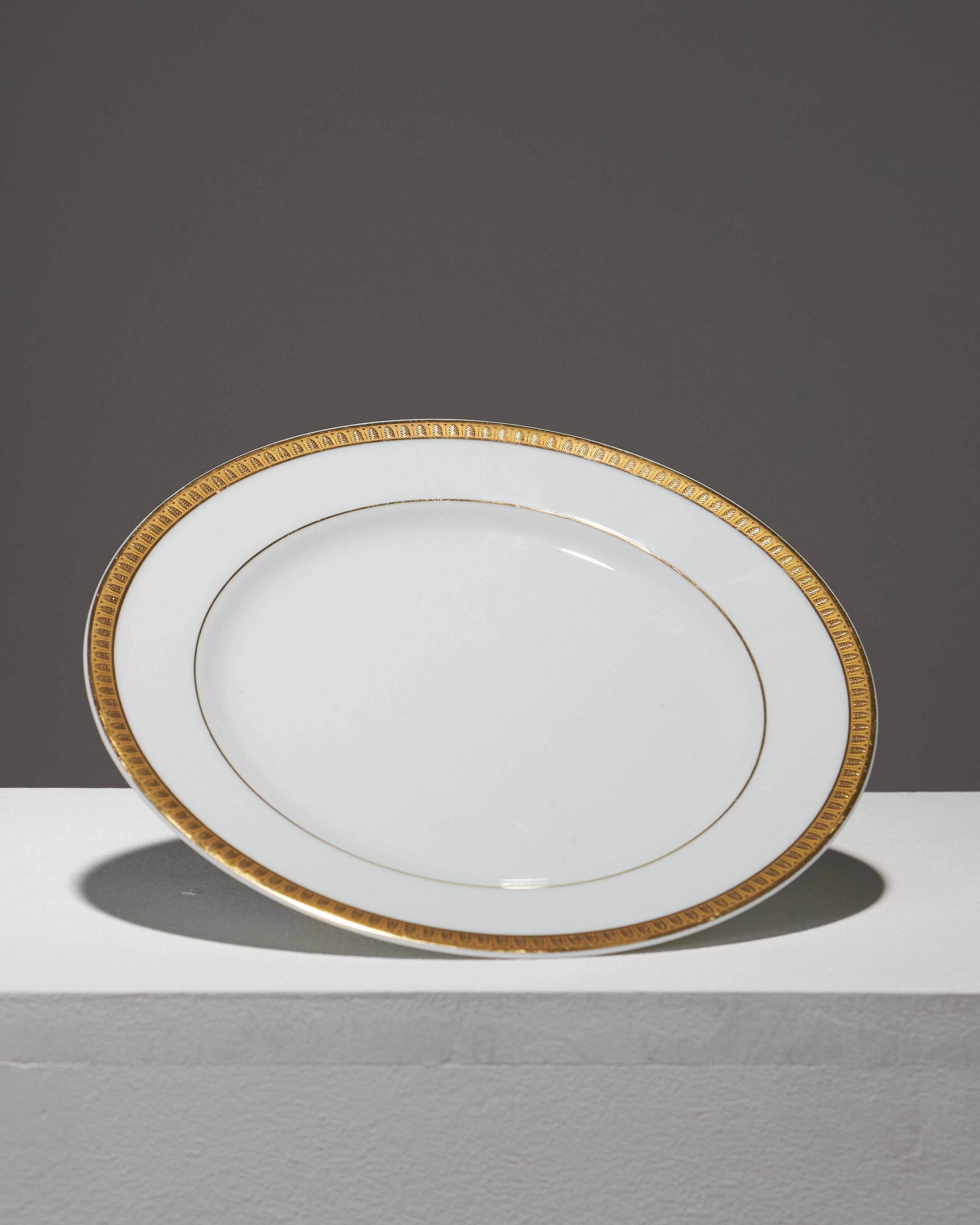 Set of 10 porcelain dessert plates, christofle, 1960s