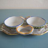 Salerons salière poivrière faience Desvres Géo Martel salt pepper cellar