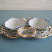 Salt cellar salt pepper cellar earthenware Desvres Géo Martel salt pepper cellar