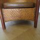 Fauteuil Style Colonial-Rotin tressé-Vintage-coussin simili cuir