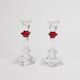 Baccarat - Candlestick (2) - Crystal, Glass - Harcourt candlestick Red