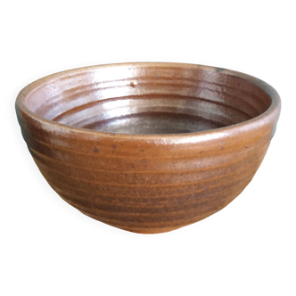 Glazed stoneware bowl signed Fontgombault
