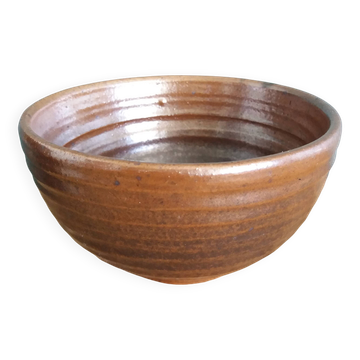 Glazed stoneware bowl signed Fontgombault