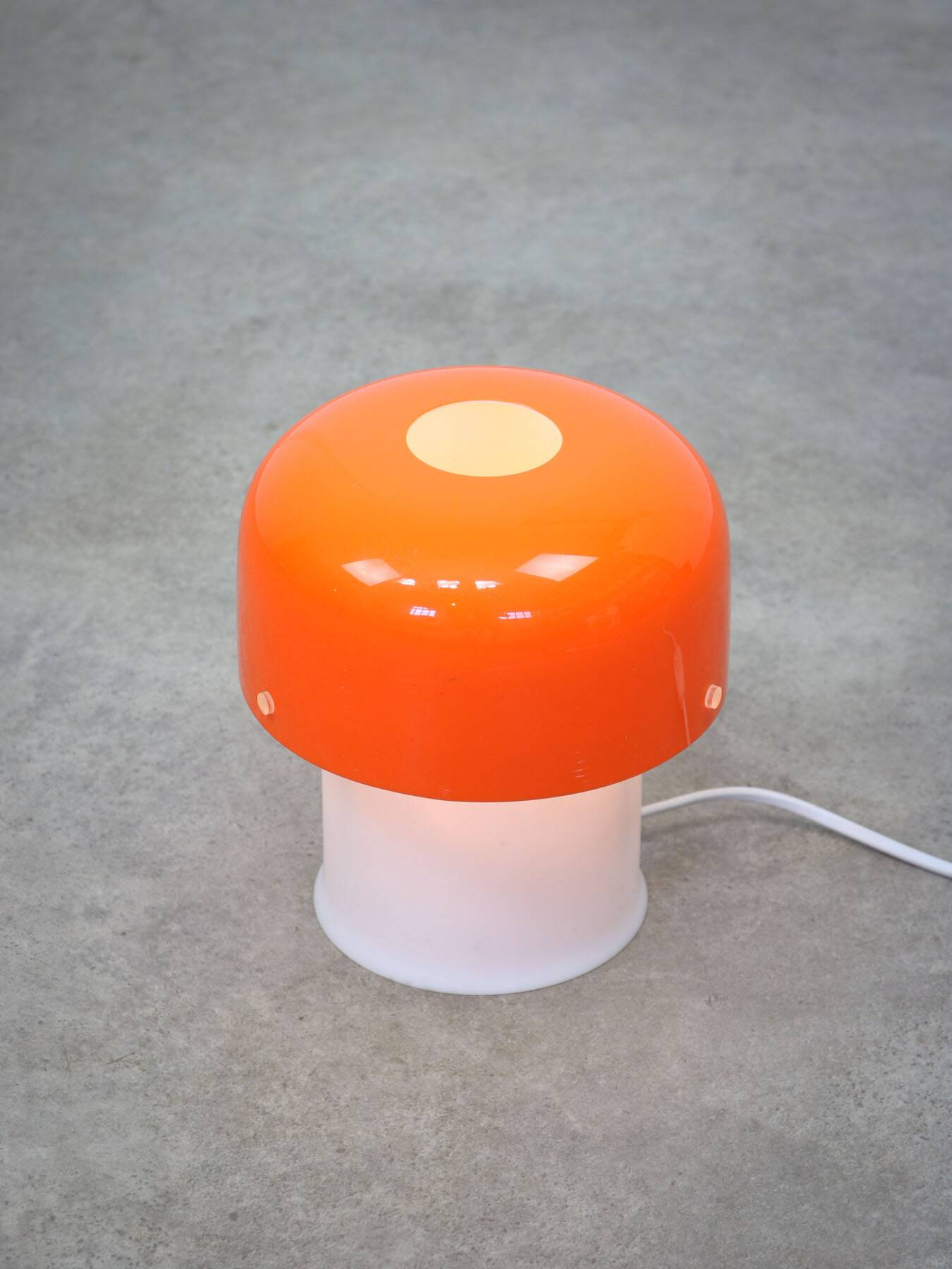Rare Orange Mushroom Table Lamp by Luigi Massoni for Guzzini, 1970s
