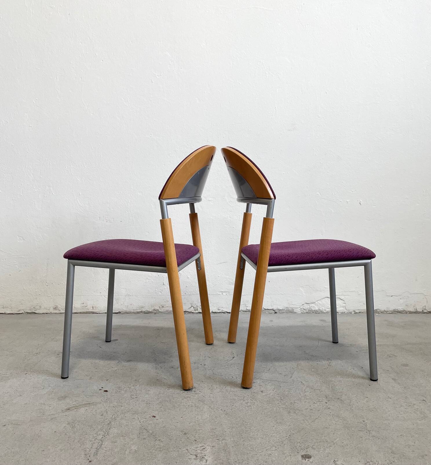 Set of 2 Vintage Dining Chairs Thesis by Wiesner Hager, Austria 1990s
