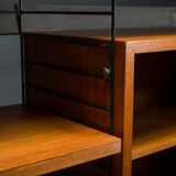 Modular Teak Wall Shelf by Nils Strinning for String, 1960s, Set of 29