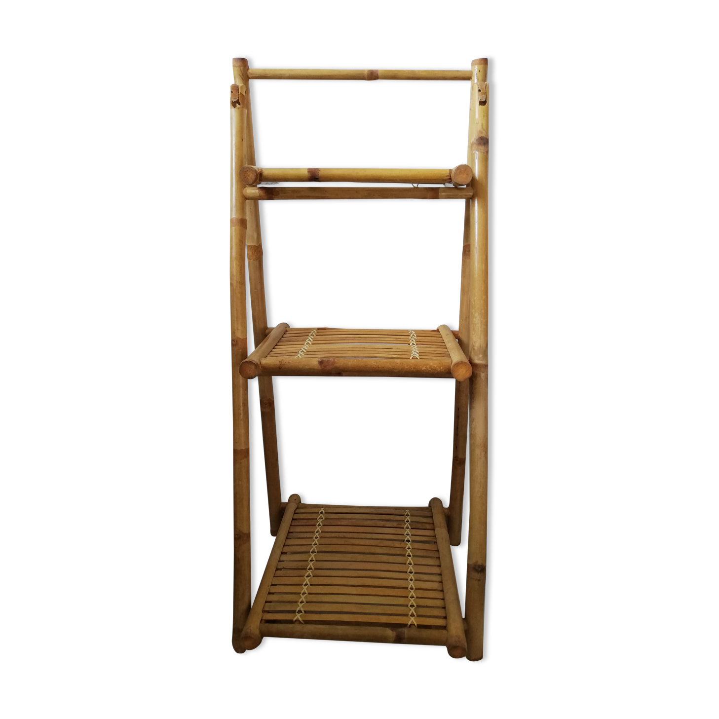Folding bamboo shelf