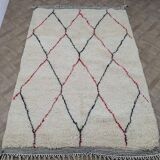 Tapis en laine fait main berbère taille 100 x 200 cm