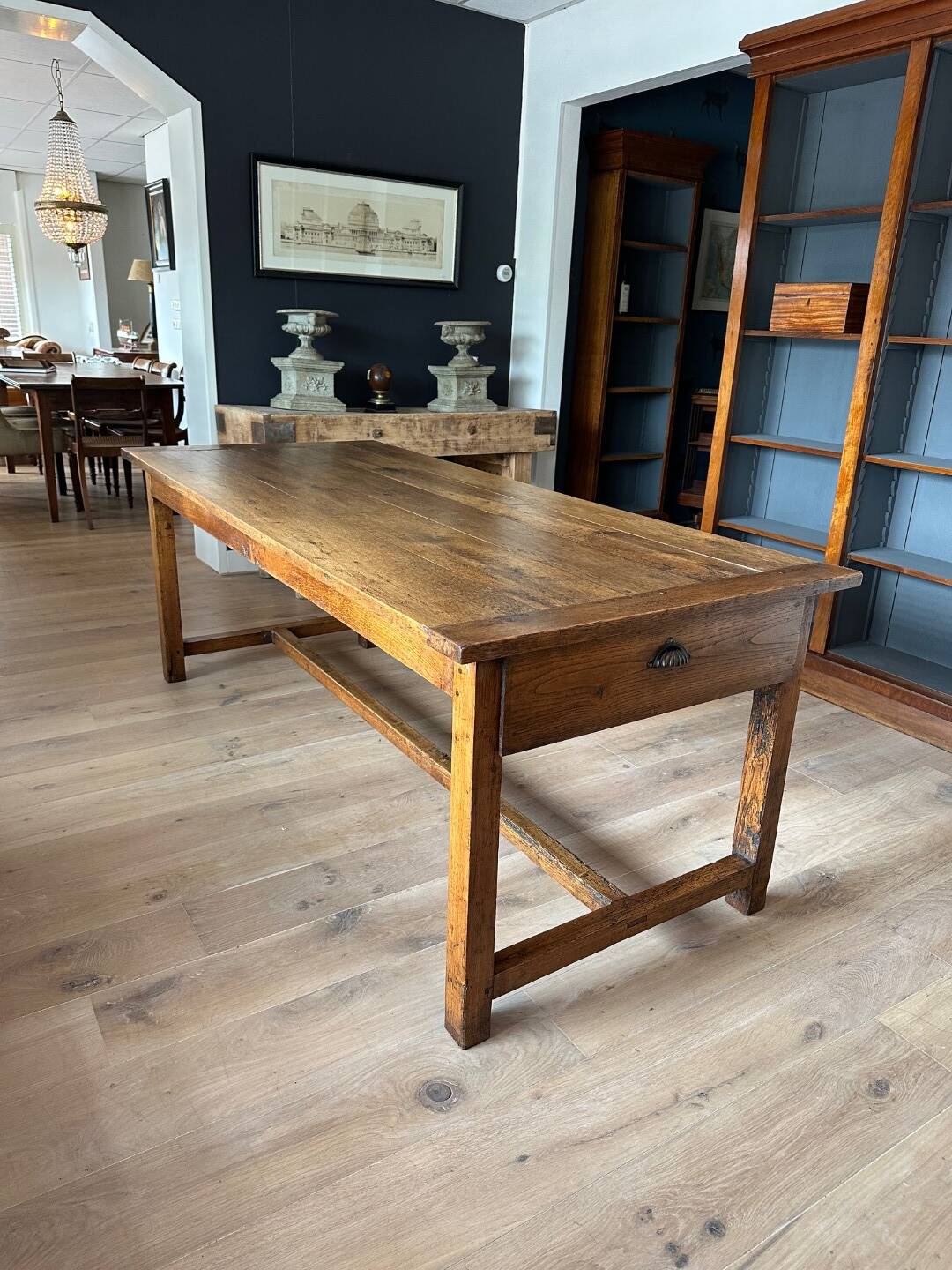 Table de ferme antique en chêne
