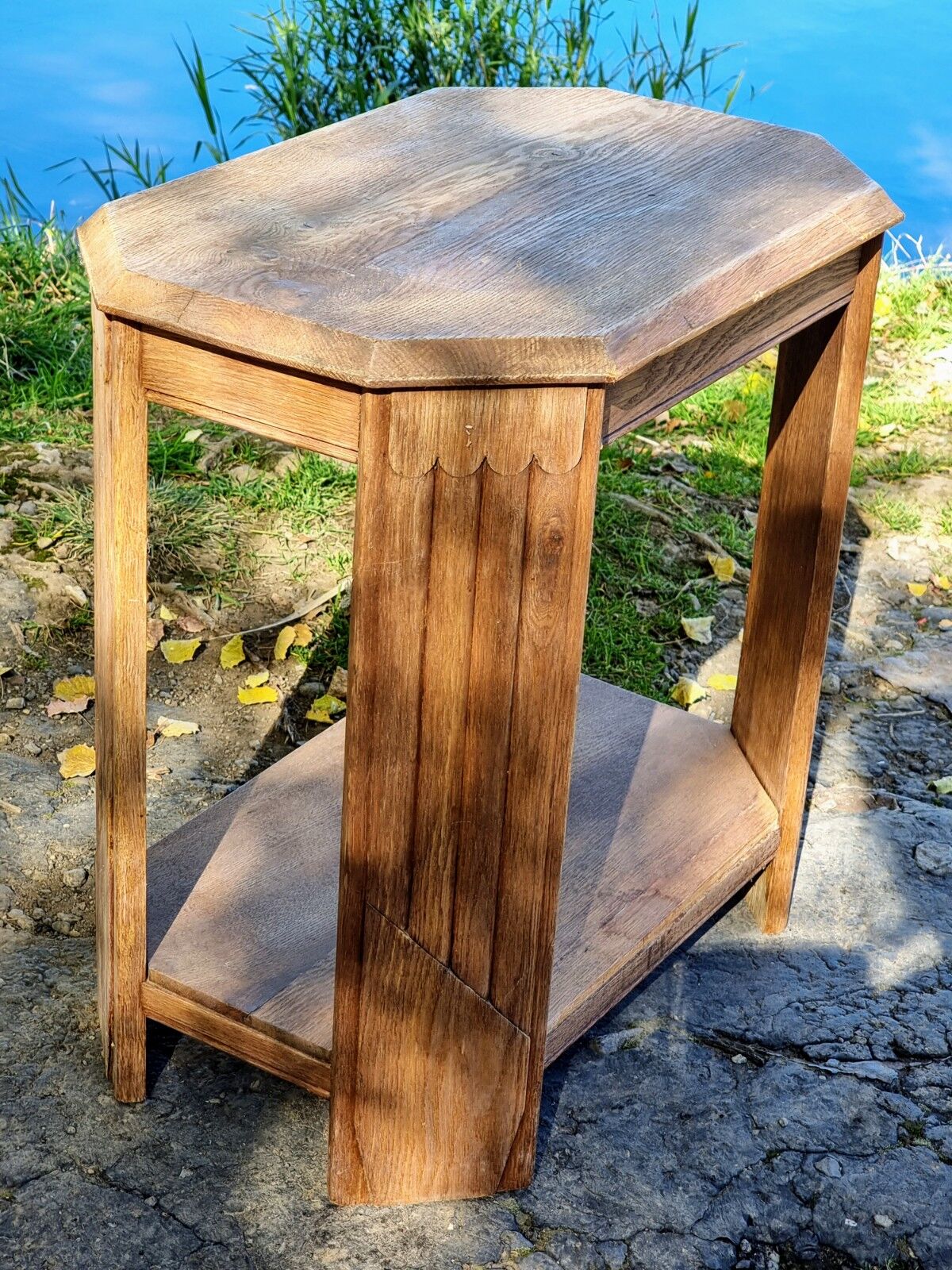 Old French oak side table