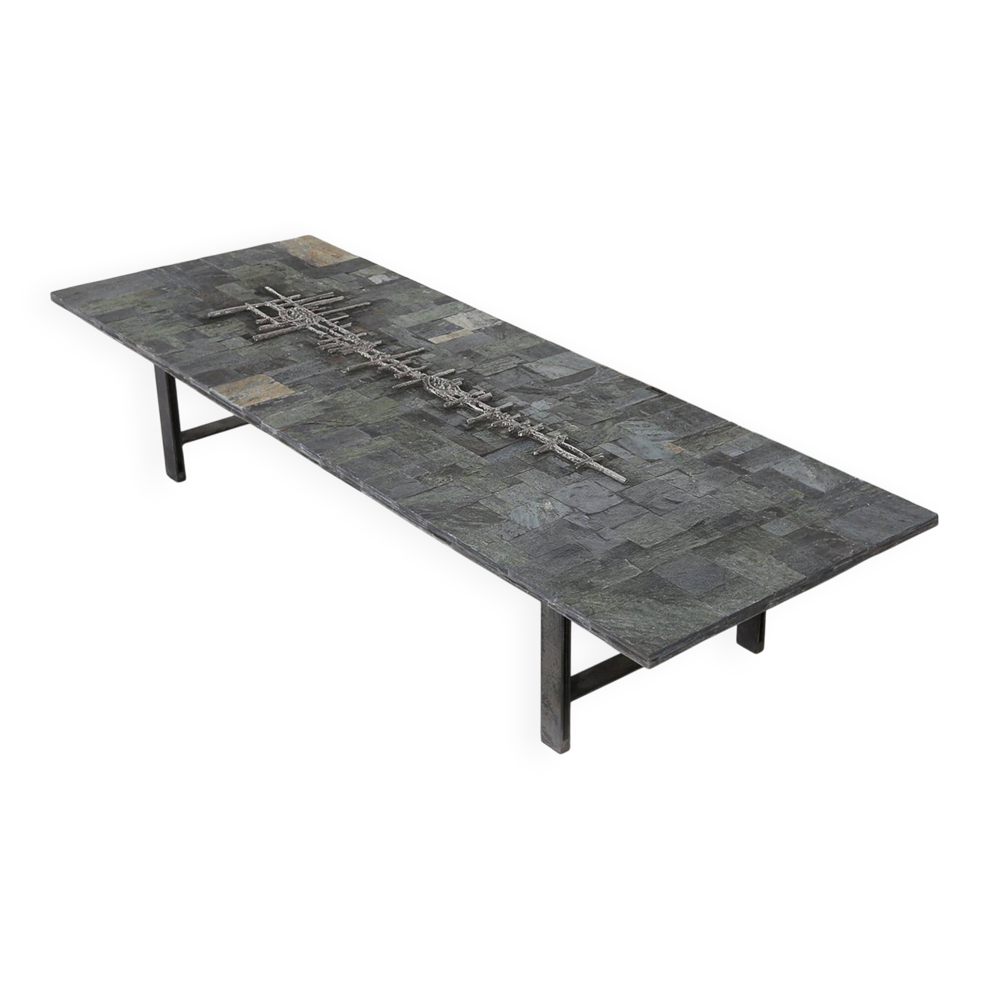 Table basse brutaliste en pierre brésilienne par Pia Manu, 1960