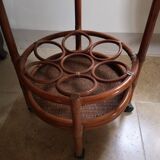 Rattan castor trolley