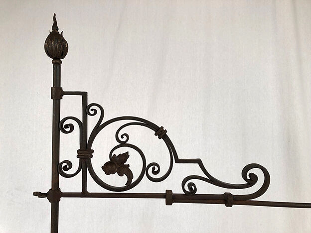 Large wrought iron lamppost, nineteenth
