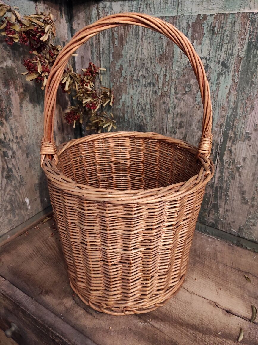 Vintage french cylindrical basket