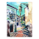 Tableau hsp "village of Eze - the lantern," calade signed ayo (ec. 20th century)