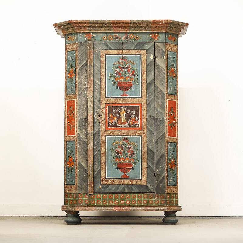Folk art painted bridal wardrobe
