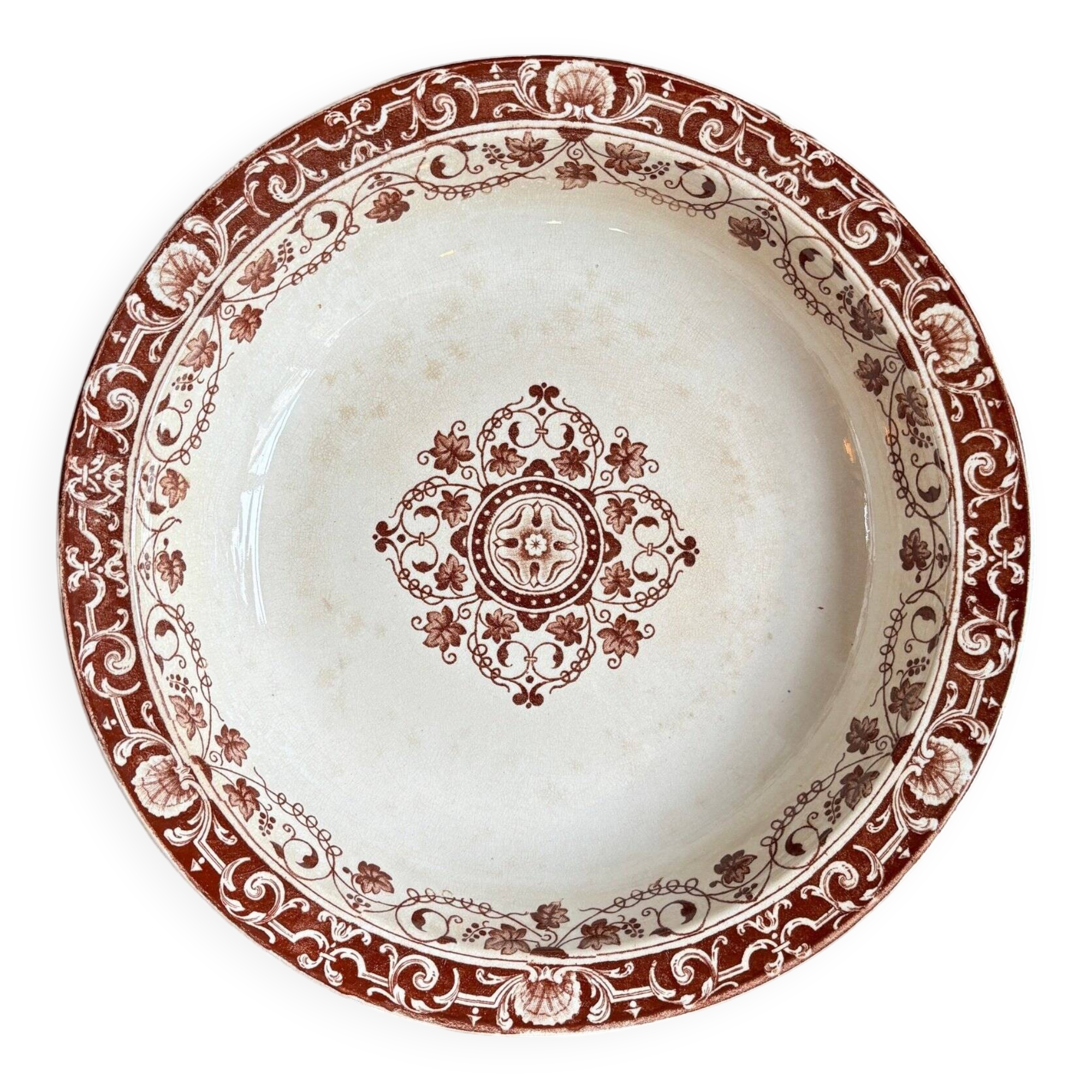 Round and hollow dish Jules Vieillard - Bordeaux in iron earth, service "Lou