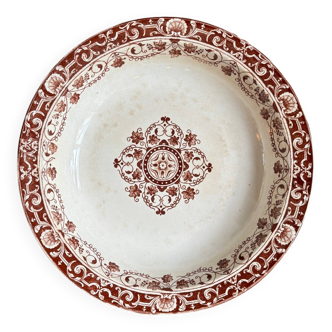 Plat rond et creux Jules Vieillard - Bordeaux en terre de fer, service "Lou