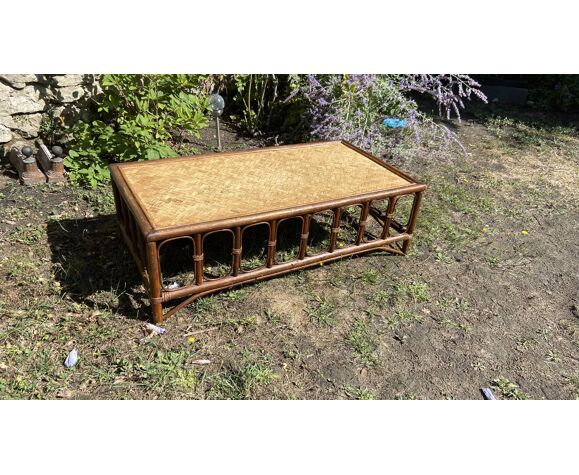 Vintage rattan coffee table