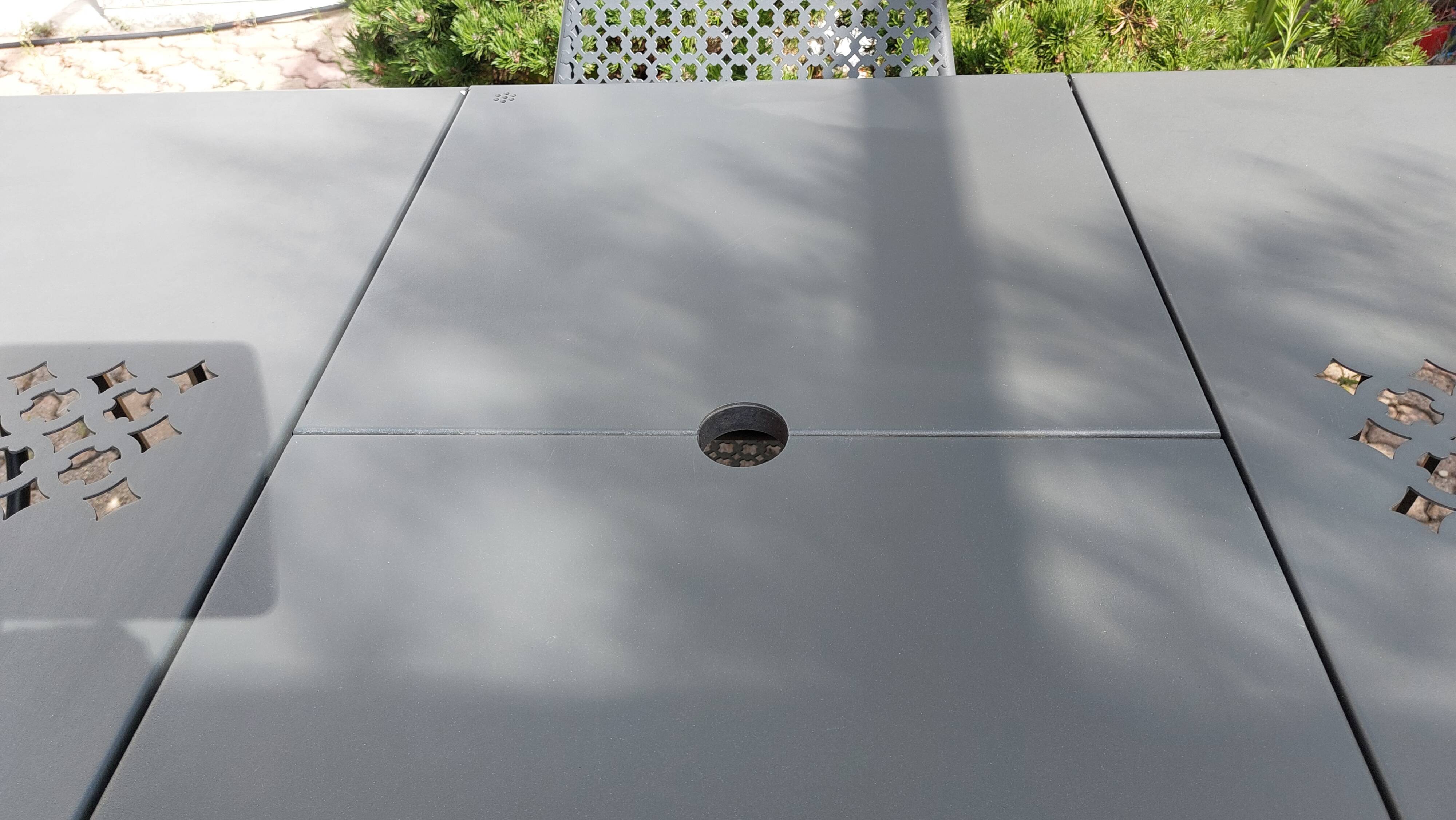 EMU antique iron garden furniture, table, 2 armchairs and 4 Vera chairs