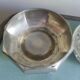 Flower vase in glass VMC Reims and pewter bowl from Manoir Paris