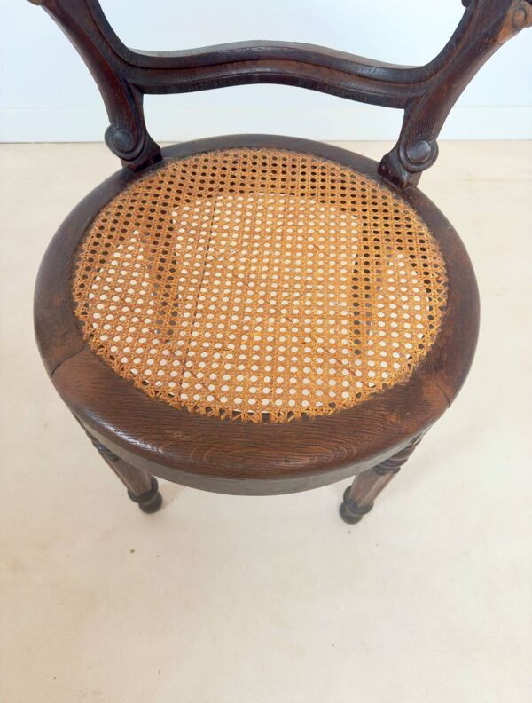 Chaise ancienne de style Louis Philippe en bois et cannage