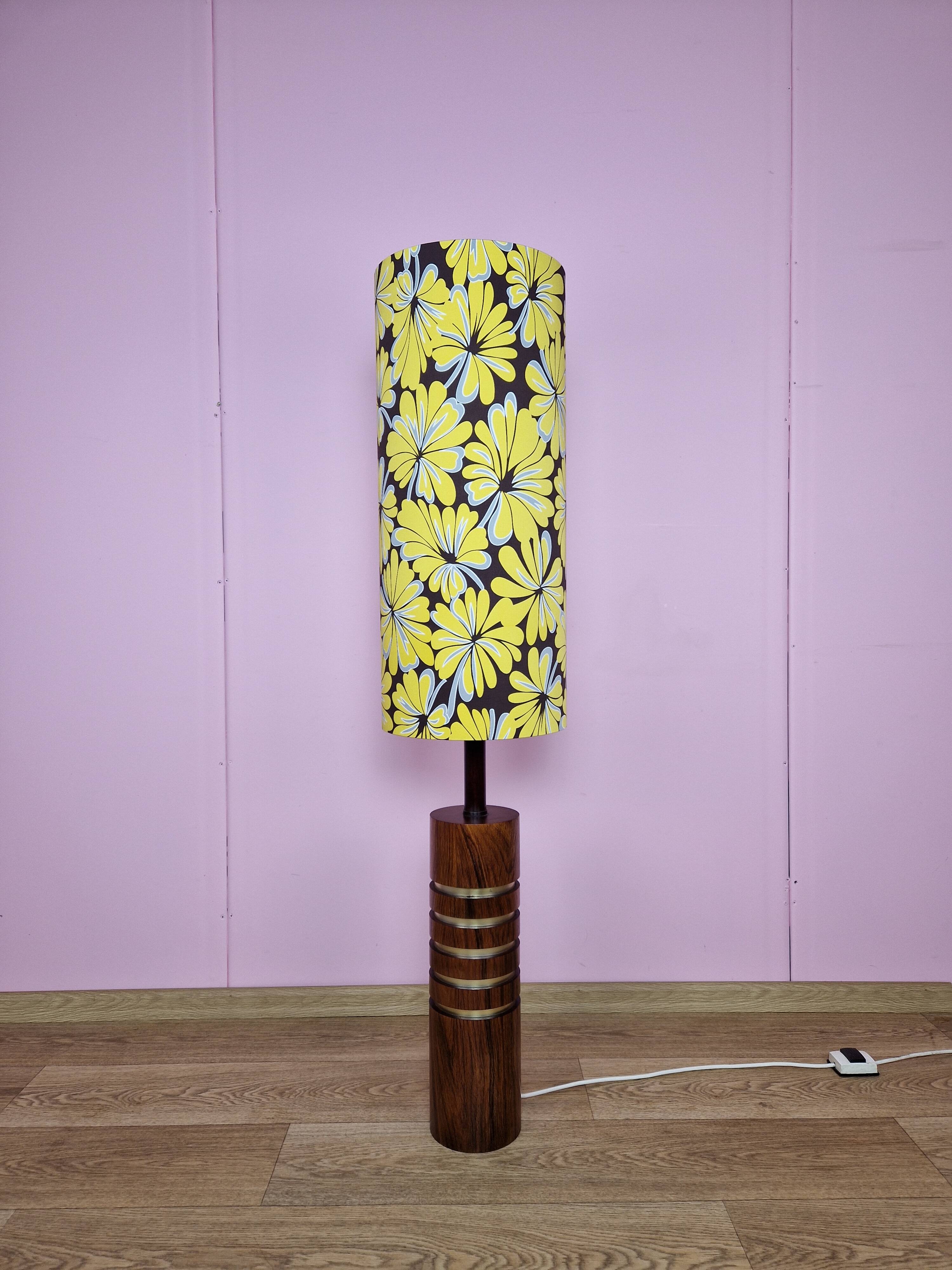 Rosewood and brass danish floor lamp, 1960s