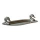 Metal dish with goose head handles serving tray