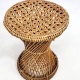 TamTam type stool in wicker and cane