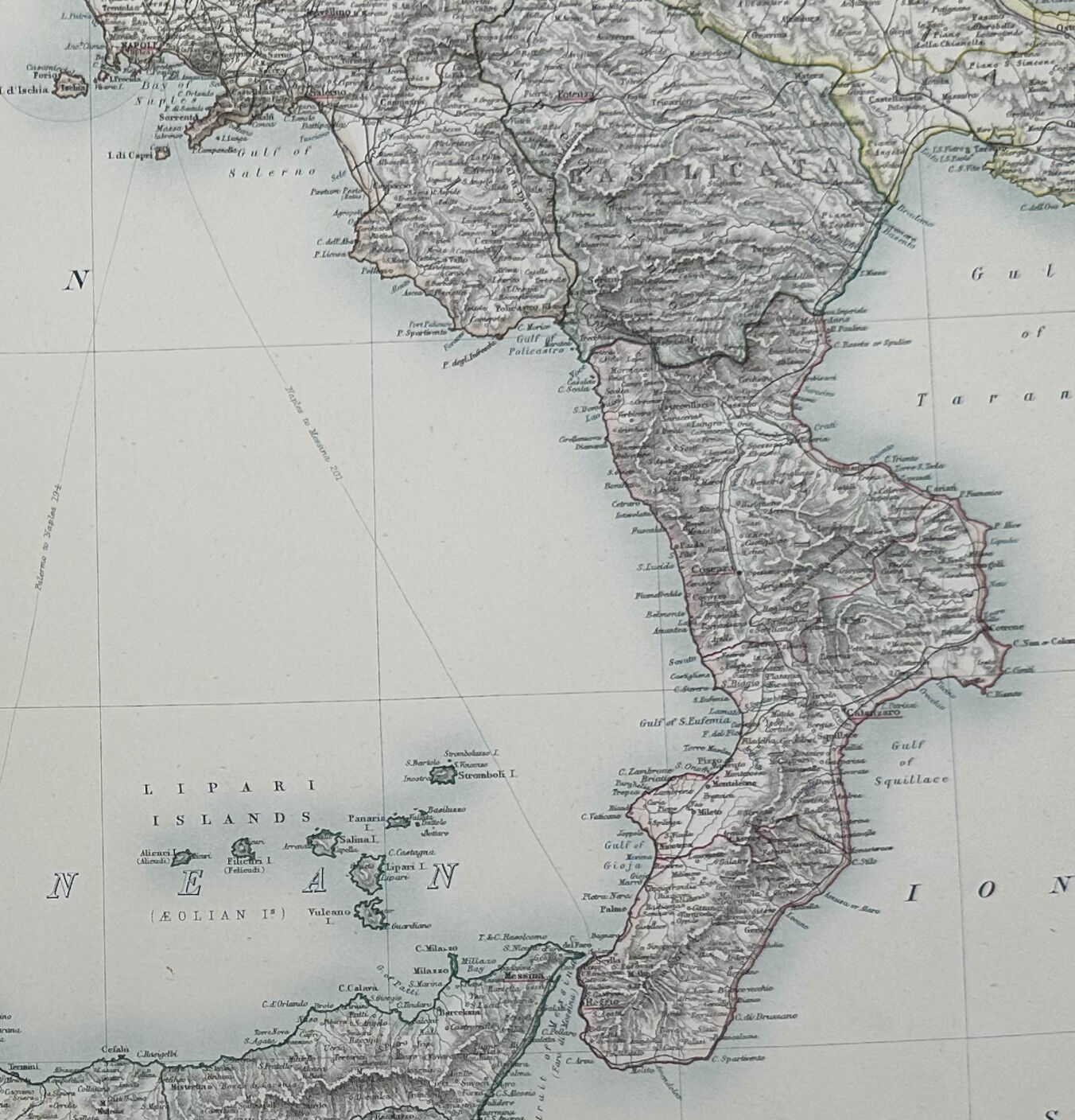Map of Italy (Southern Sheet) circa 1869 Keith Johnston Royal Atlas